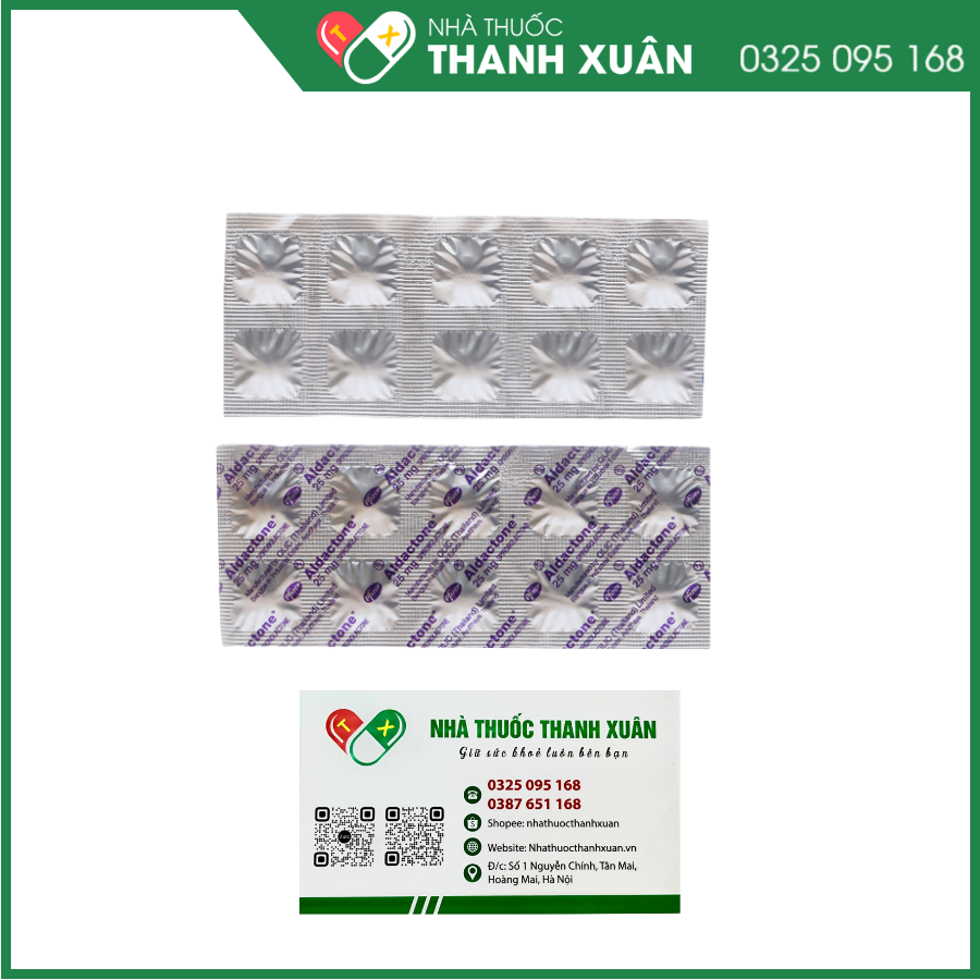 Aldactone 25mg trị tăng huyết áp, suy tim